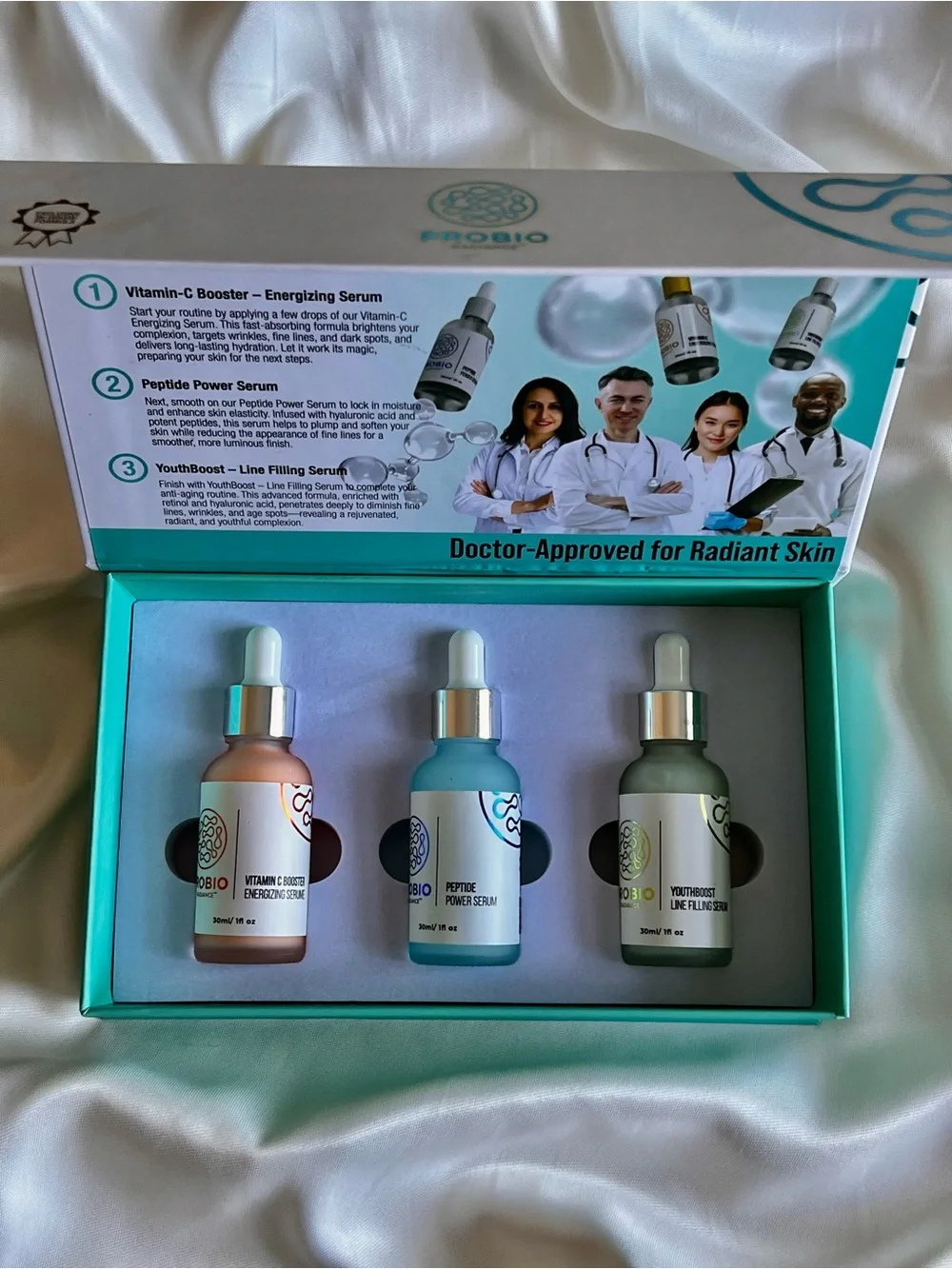 PROBIO 3-Step Anti-Aging Serum Set – Vitamin C, Peptide & YouthBoost